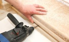 Installation Doorstep Indoors Drill Hands Renovation Carpet Installing